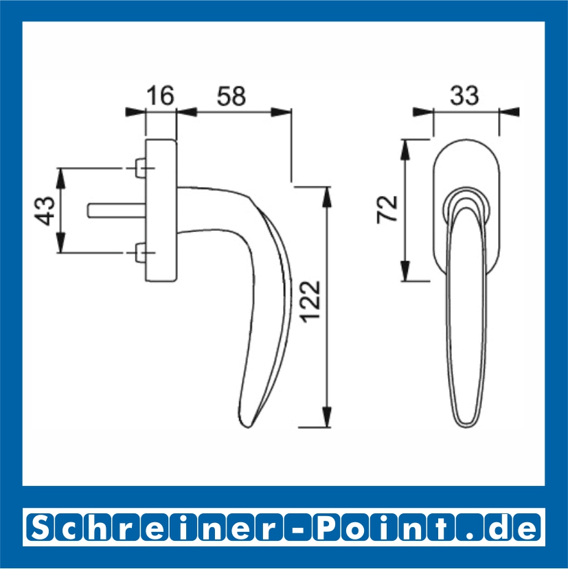 Hoppe Atlanta Messing Fenstergriff, F71 Messing poliert Secustik, M0530/US956, 2096528